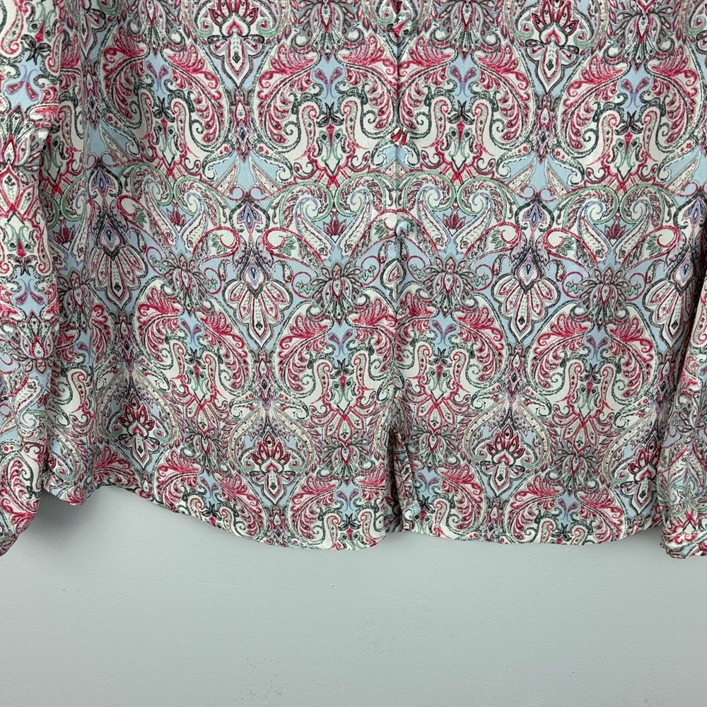 Eliane Rose Paisley V-Neck Long Sleeve Large Blouse - Pink Multi - Picture 9 of 11